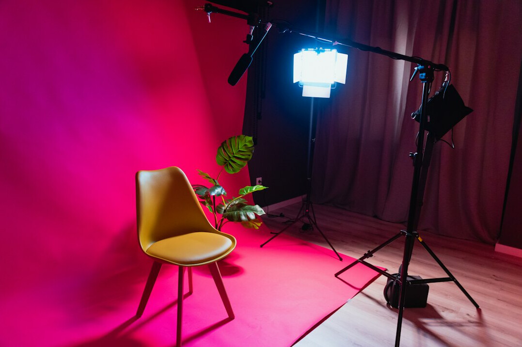 Studio floor with camera rigs and cables ready for a live show
